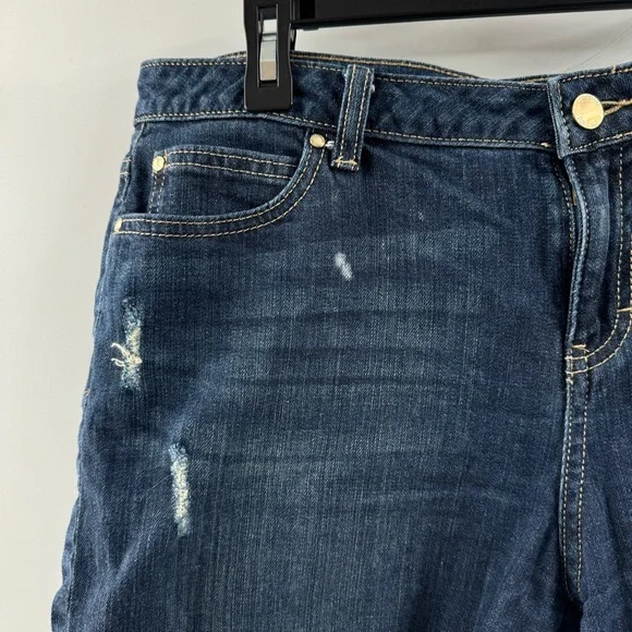 Jennifer Lopez Boyfriend Jean Shorts Medium–Dark Wash Size 12 - Picture 3 of 9